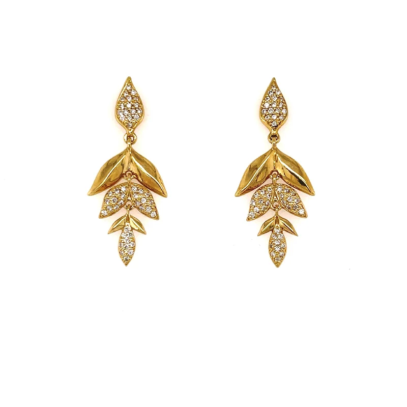 simple sapphire wedding band Feather Leaf Earrings