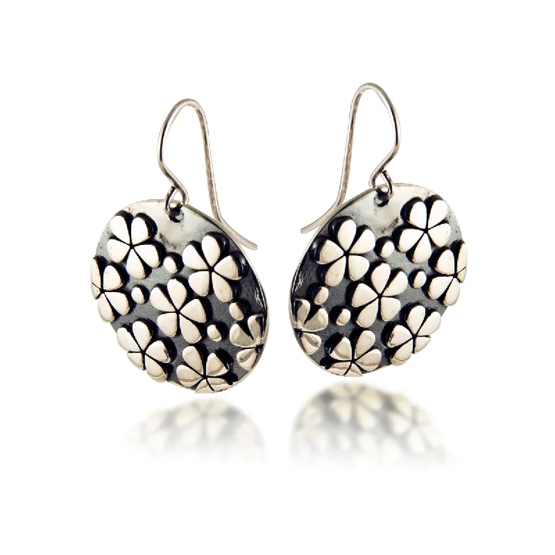 handcrafted gemstone toe ring Flower Disc Earrings