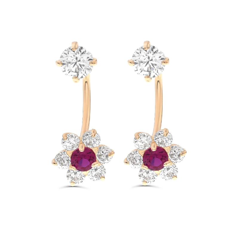 vintage locket necklace gold Flower Double Drop CZ Stones Earrings 14K Gold | Shop Now at Fantastic Jewelry NYC vintage locket necklace gold Flower Double Drop CZ Stones Earrings 14K Gold | Shop Now at Fantastic Jewelry NYC
