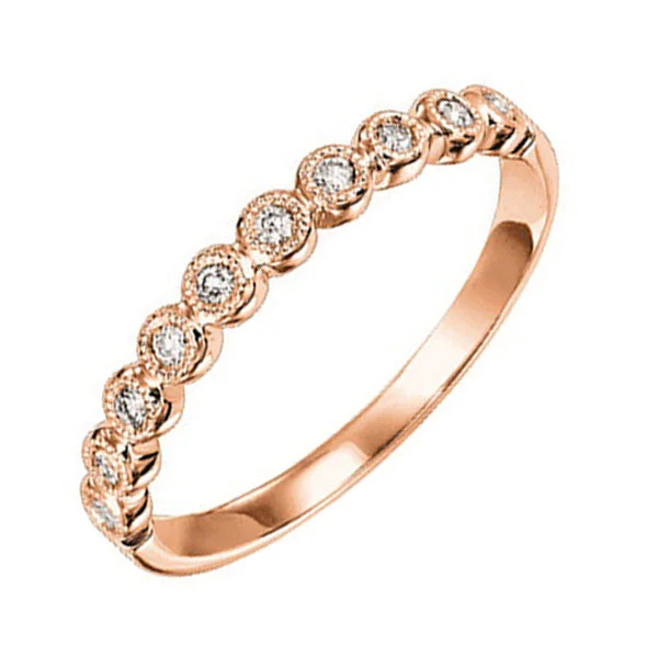 multi-gemstone eternity band 14K Rose Gold Diamond Stackable Ring