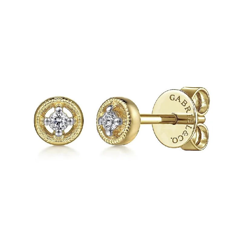 custom silver charm bracelet Gabriel & Co. 14K Yellow Gold Diamond Stud Earrings