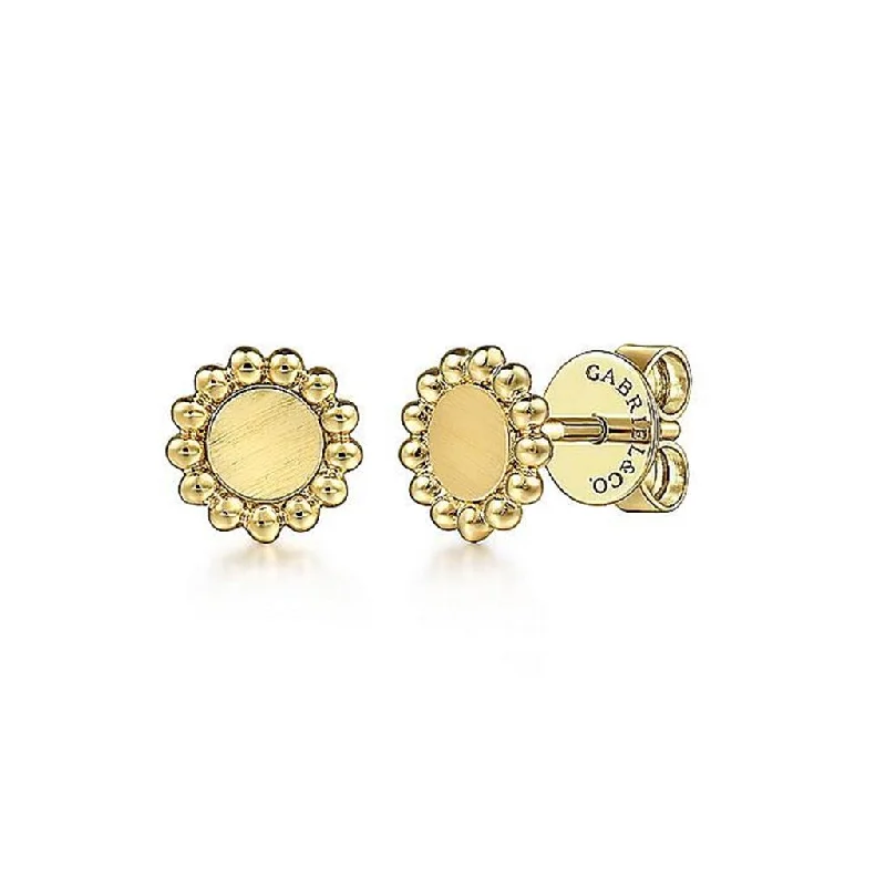 dainty rose gold anklet Gabriel & Co 14k Yellow Gold Round Disk Stud Earrings