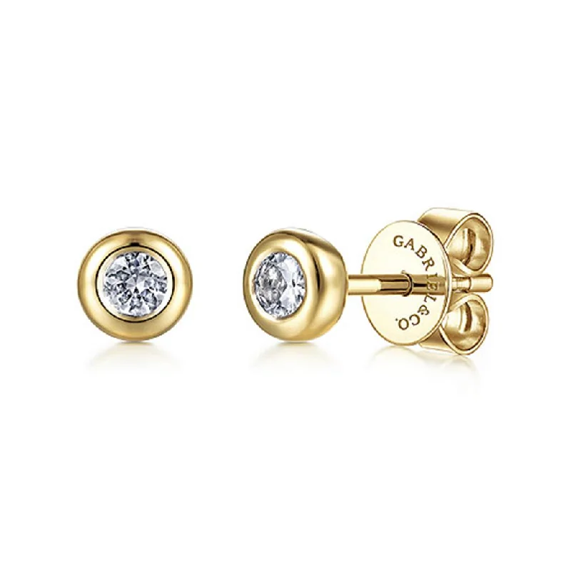 vintage diamond drop necklace Gabriel & Co 14K Yellow Gold White Sapphire Earrings