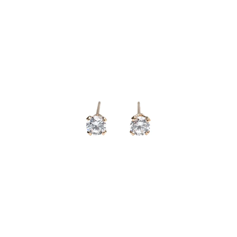 aquamarine and diamond wedding ring Gold Crystal Studs | Clear