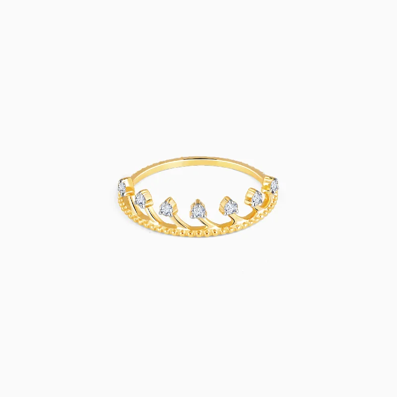 boho gemstone anklet Gold Crown Diamond Ring