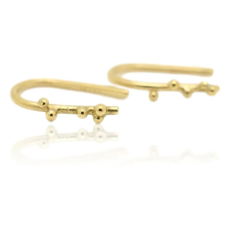 black pearl earrings classic Salted Threader Earrings in 18k gold