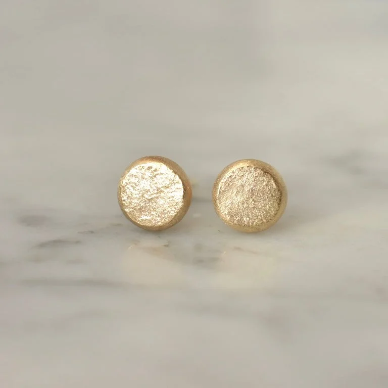 infinity couple’s ring matching set Pebble Studs / Gold