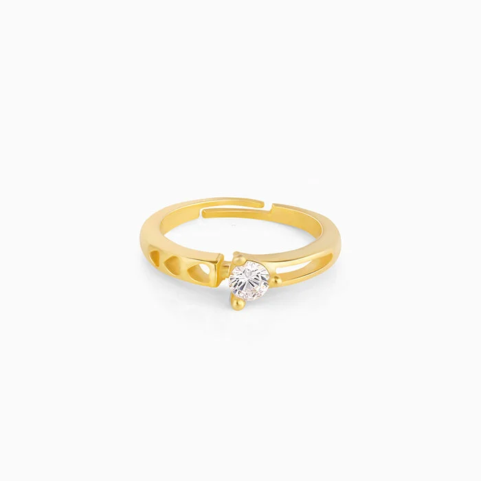 boho gold leaf ring Golden Zircon Bliss Ring
