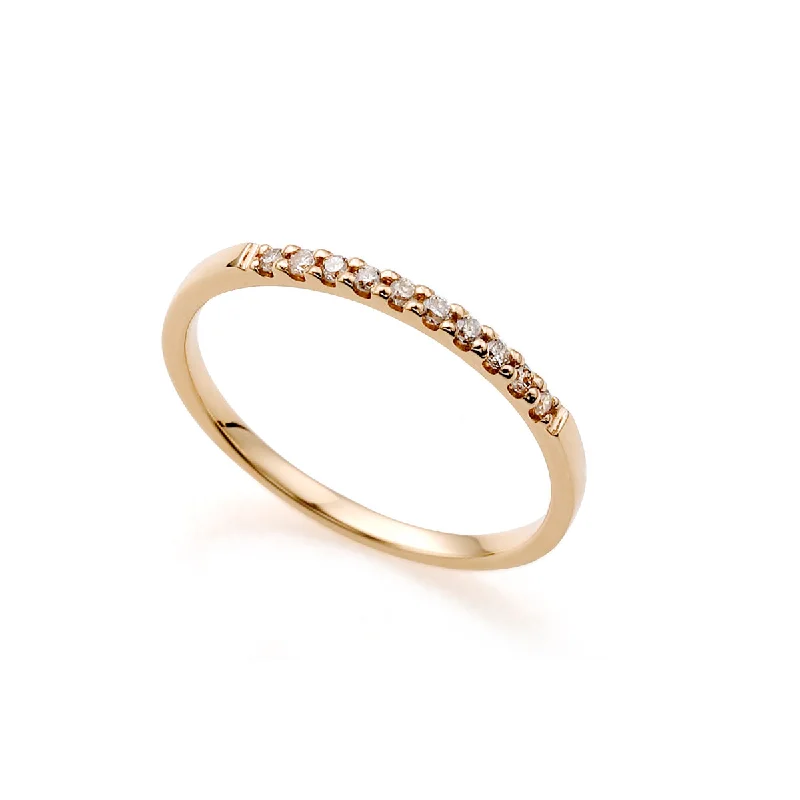 thin gold wedding band women "Gossamer" Diamond Pinky Ring