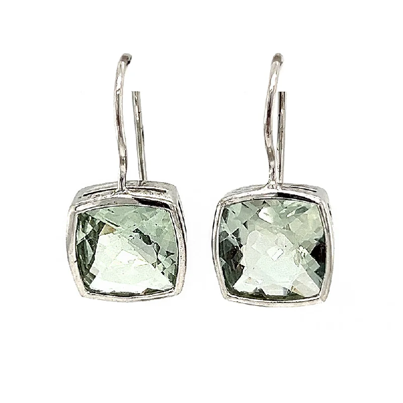 handmade raw stone engagement ring Green Amethyst Earrings