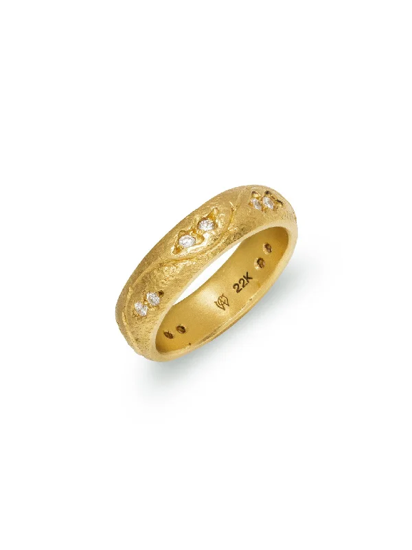 celestial moon and stars ring Grow Baby Grow Diamond Yellow Gold Band