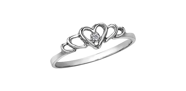 black pearl earrings classic .01CT Heart White Gold Promise Ring