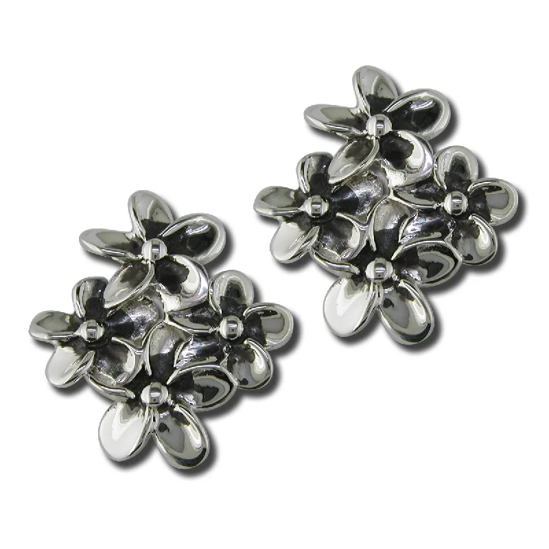 women’s leather wrap bracelet Plumeria Cluster Earrings