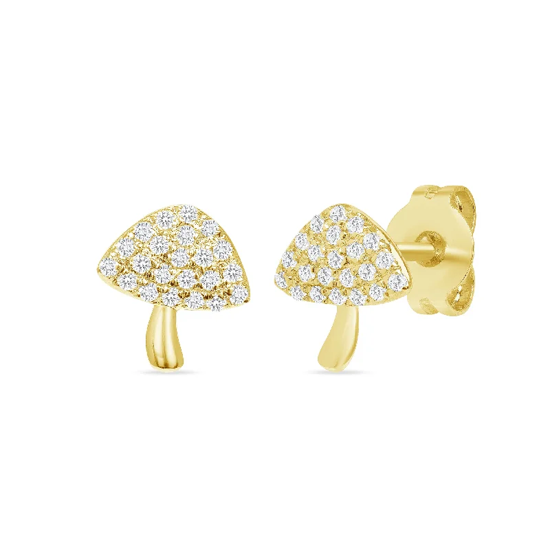 dainty gemstone chain bracelet DIAMOND MUSHROOM STUDS
