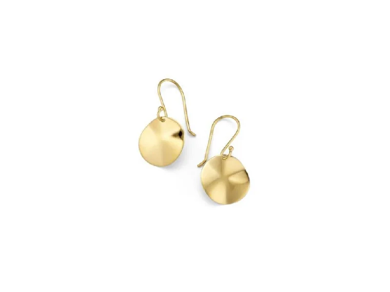 unique diamond stud earrings Ippolita 18k Yellow Gold Mini Wavy Disc Earrings