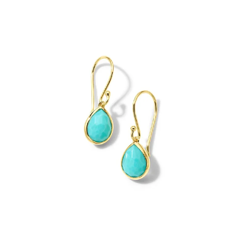 vintage diamond brooch Ippolita 18k Yellow Gold Turquoise Teeny Teardrop Earrings