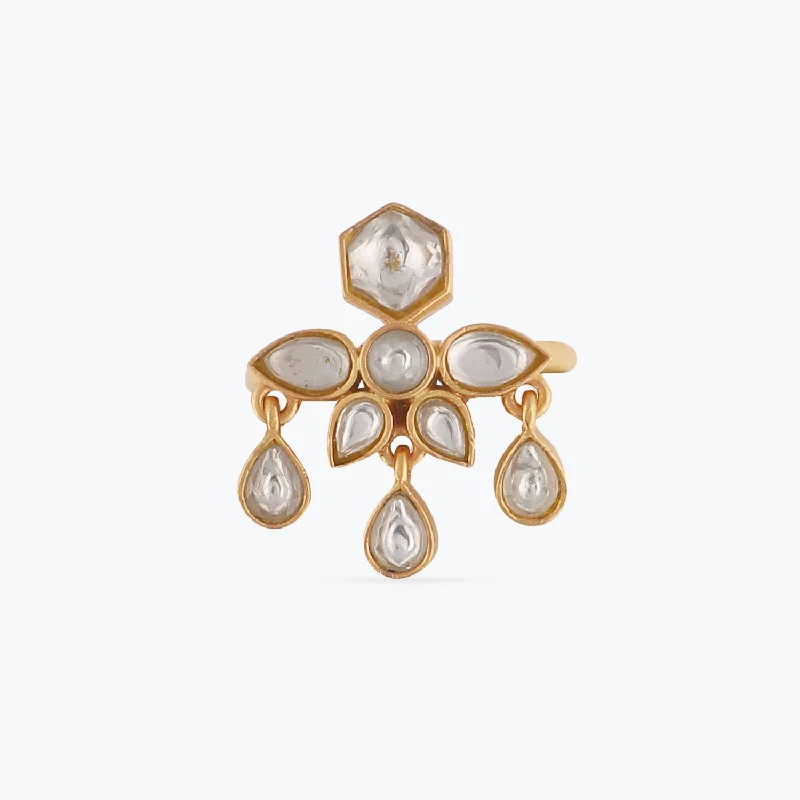 sterling silver herringbone chain Irya Small Jadau Silver Ring