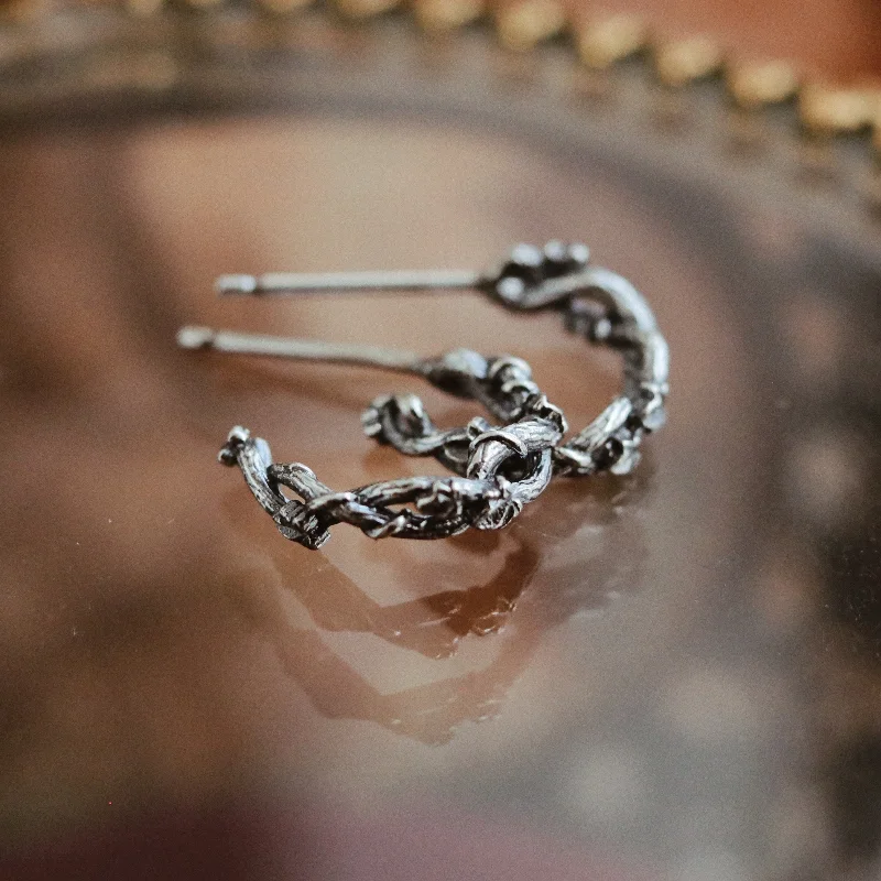 personalized engraved locket Silvestre & Ivy Vine Snuggie Hoop Earrings