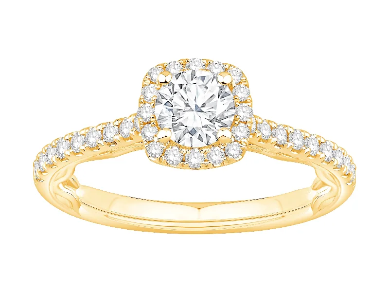 braided wedding ring men 14K Yellow Gold Diamond Engagement Ring (1.13ctw)