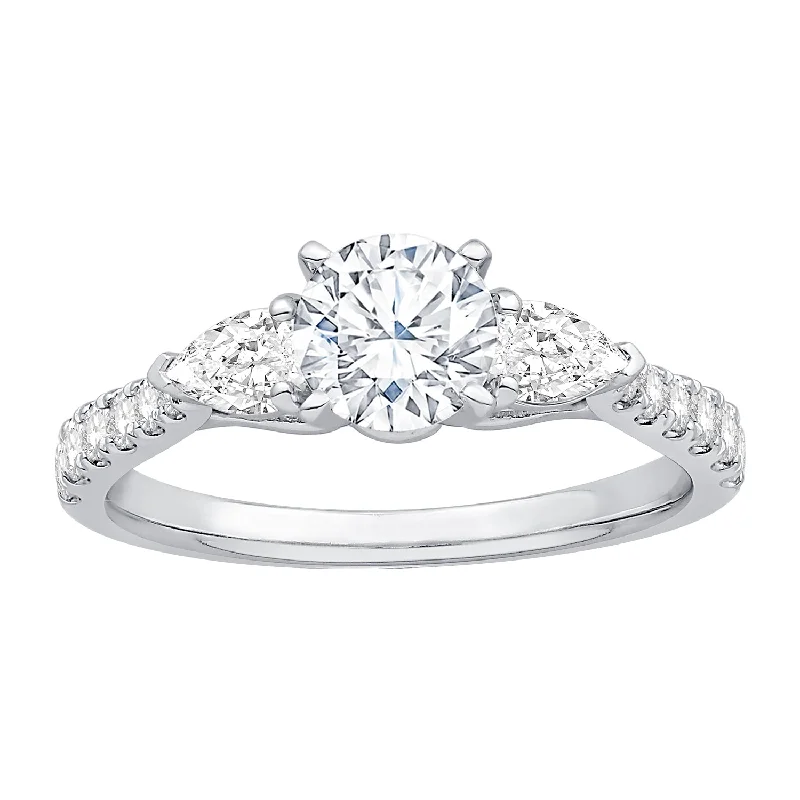 emerald cut diamond earrings 14K White Gold Diamond Engagement Ring (1.40ctw)