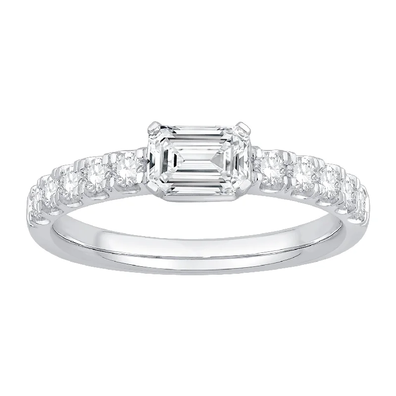 gold-plated figaro chain 14K White Gold Diamond Fashion Ring