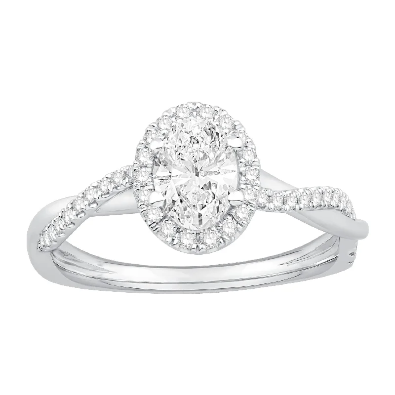 art deco diamond bracelet 14K White Gold Diamond Engagement Ring (.98ctw)