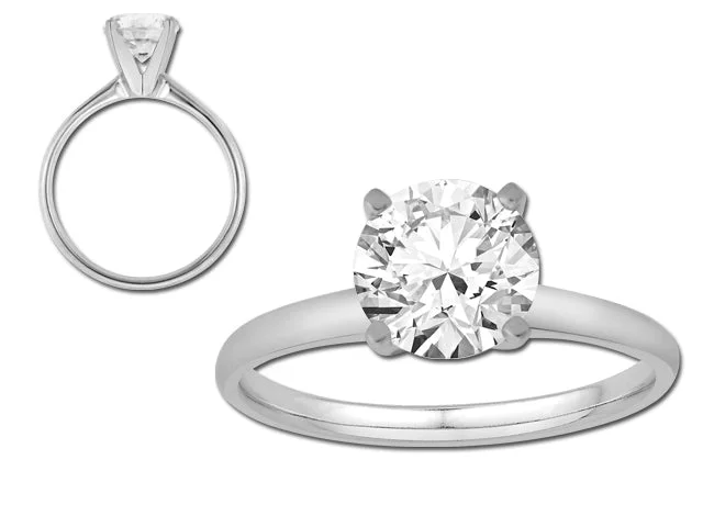 white gold infinity ring 14K White Gold Diamond Solitaire Engagement Ring