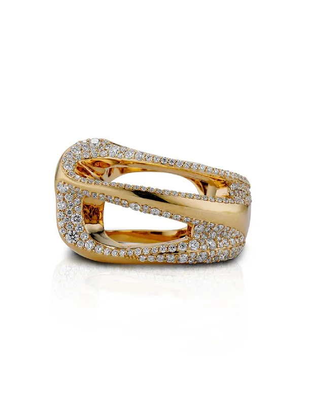 sapphire and diamond eternity ring Pave Serenity, 18K Yellow Gold + Diamond Ring