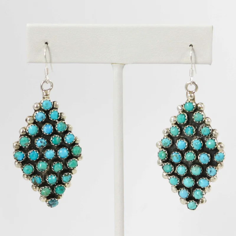 large statement turquoise ring Kingman Turquoise Earrings