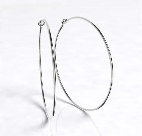 sterling silver infinity loop ring Large Thin Hoop
