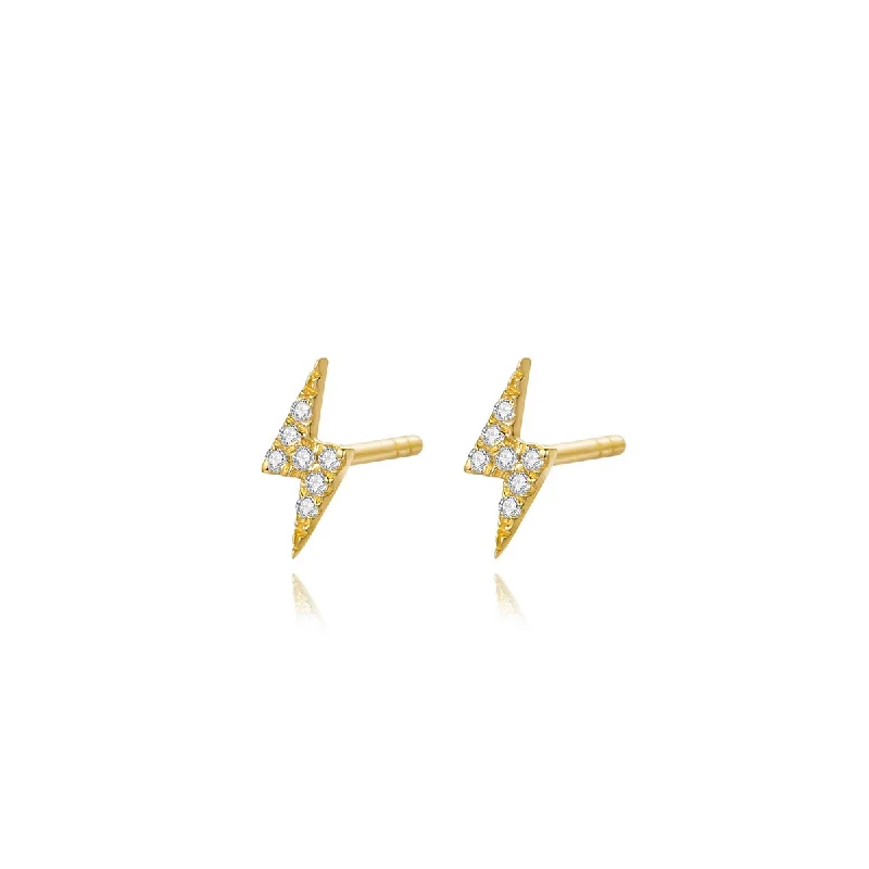 minimalist rose gold bracelet LIGHTNING BOLT STUD EARRING
