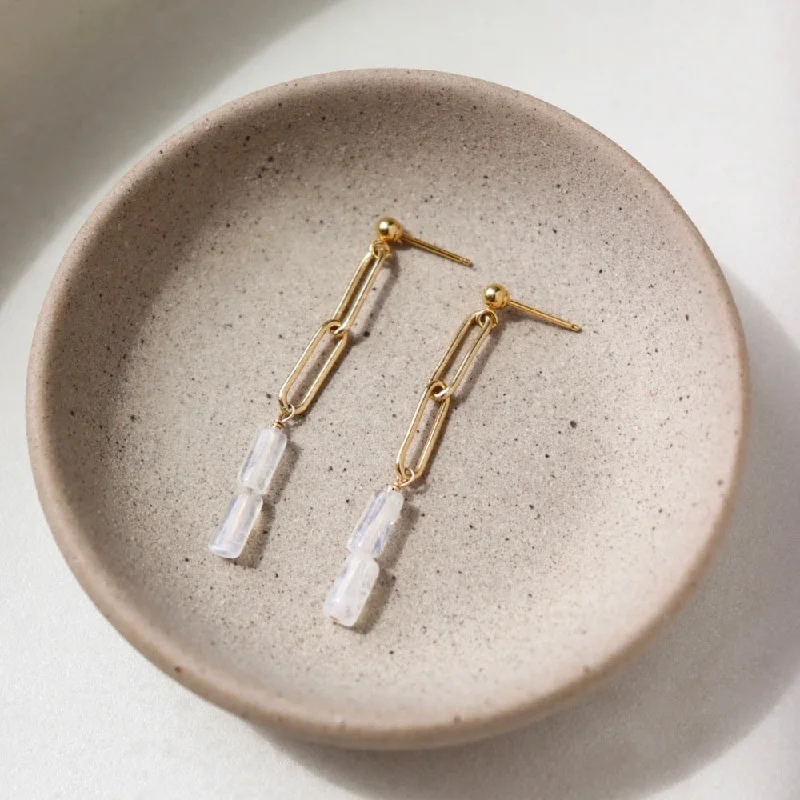simple sapphire wedding band Lucy Drop Earrings