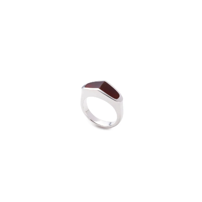 minimalist cuff bracelet adjustable 【Made-To-Order】 "EQUINOX"-Pyramid Carnelian Ring