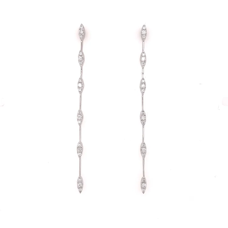 gold daisy stud earrings Marquise Station Drops