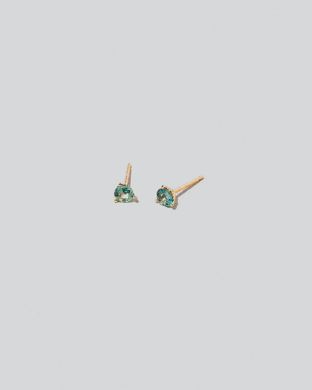 solid gold disc charm bracelet Martini Stud Earrings - Alexandrite