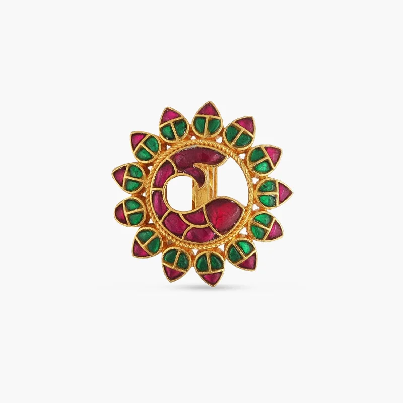 handmade leather pendant necklace Matsya Statement Silver Ring
