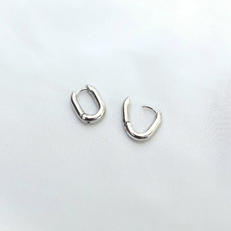 cubic zirconia tennis necklace Mel Earrings - Silver