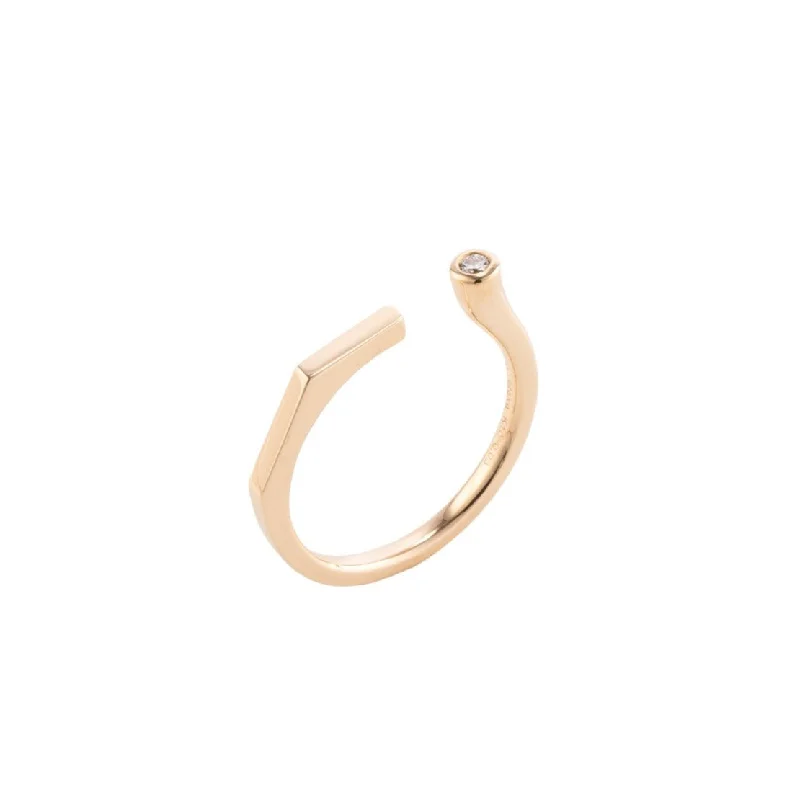 minimalist rose gold stacking rings 【Made-To-Order】"Manhattan" Diamond Cuff Ring