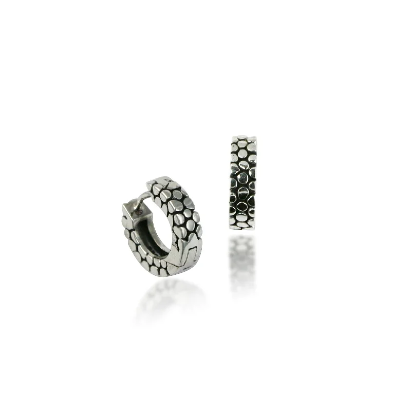 black onyx men’s signet ring Mini 'rain' snap hoop