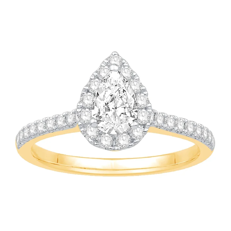 gothic bat ring sterling silver 14K Yellow Gold Diamond Engagement Ring (.87ctw)