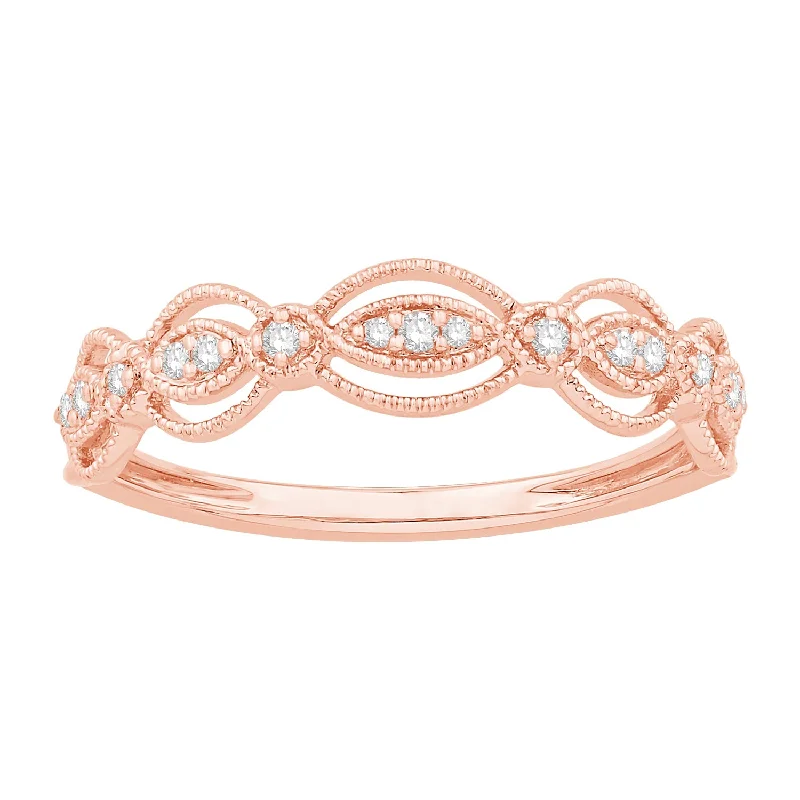 men’s hammered titanium ring 10K Rose Gold Diamond Fashion Ring