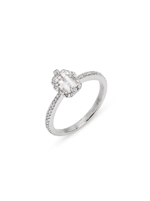 natural jade ring Morganite Solitaire Platinum Ring
