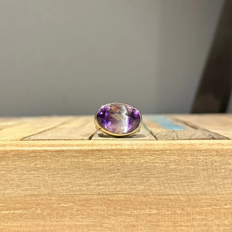 gold plated Cuban link chain Moroccan Amethyst