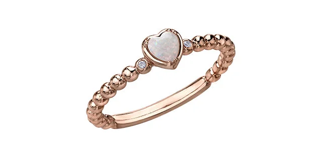 silver infinity knot ring .01CT Diamond & Opal Heart Ring