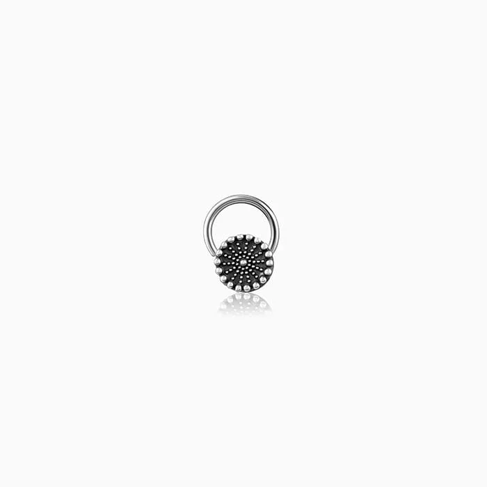 cubic zirconia eternity necklace Oxidised Silver Classic Nose Pin
