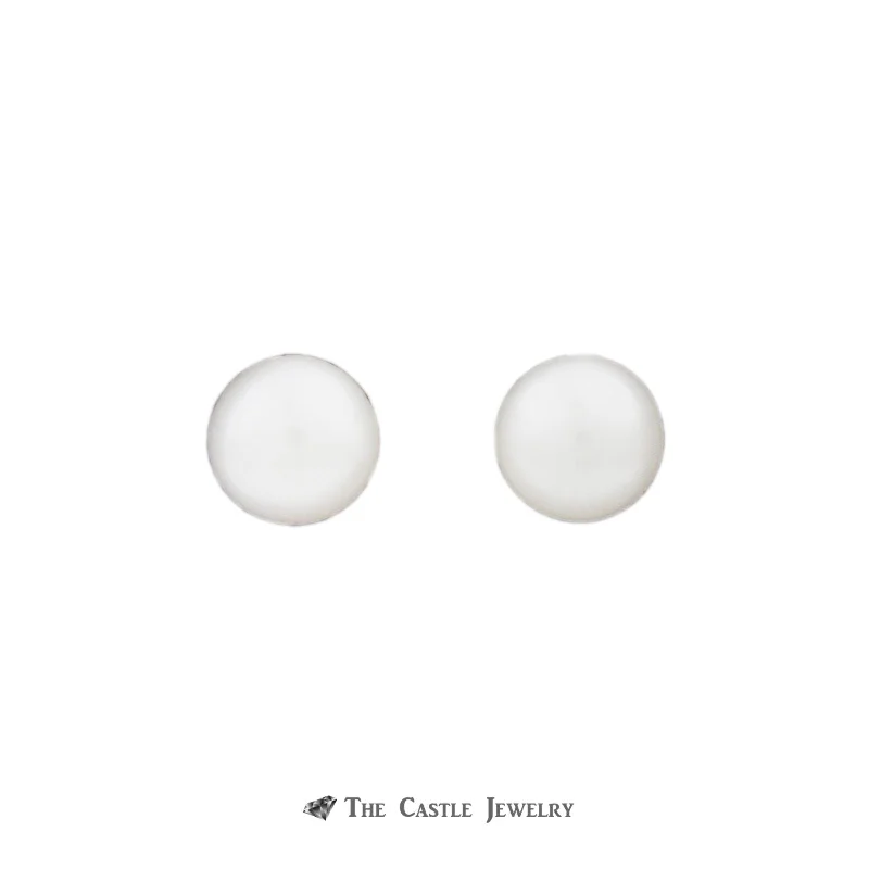 silver lotus flower earrings Pearl Earrings with 6-6.5mm Pearls in 14K Yellow Gold