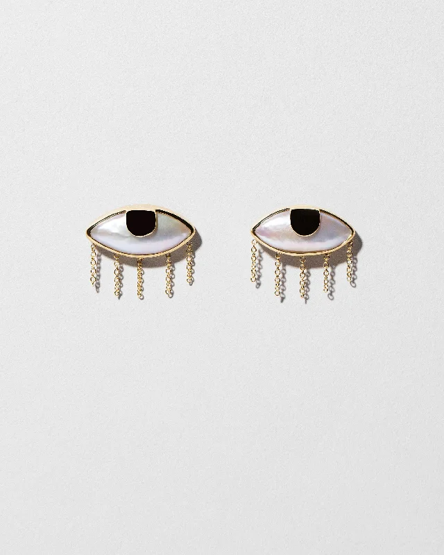 celestial meteor shower earrings Pearl Eye Earrings