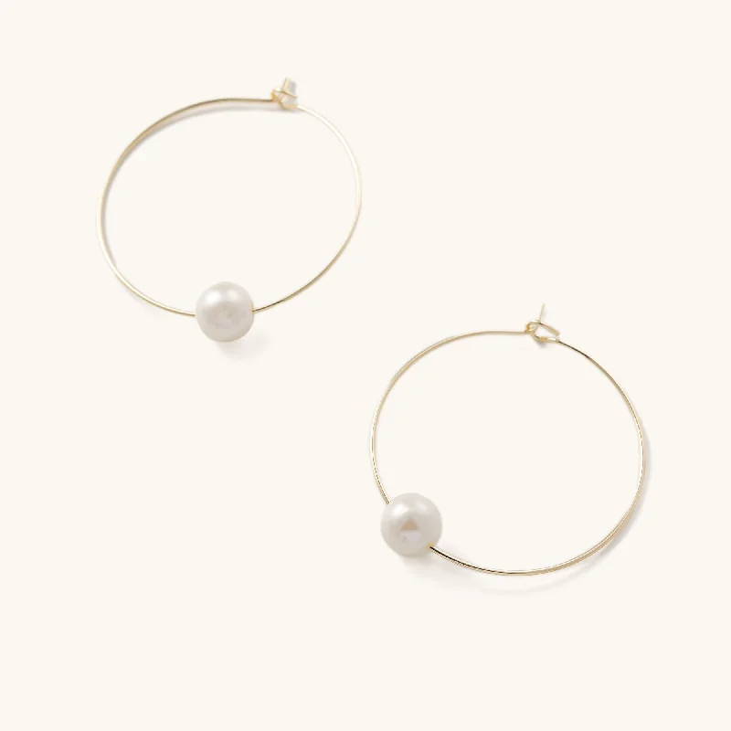 ethical lab-grown diamond ring Pearl Hoops