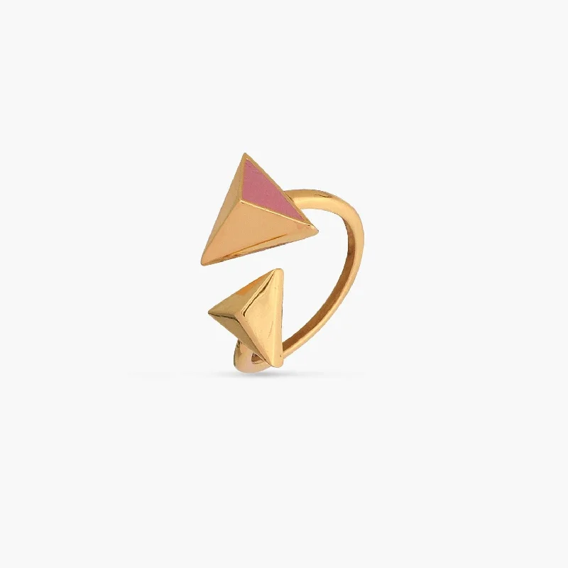 simple crystal pendant necklace Pyramid Simple Silver Finger Ring