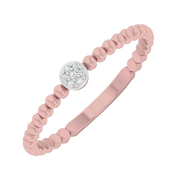 adjustable silver cuff bracelet 10K Rose Gold Diamond Stackable Ring